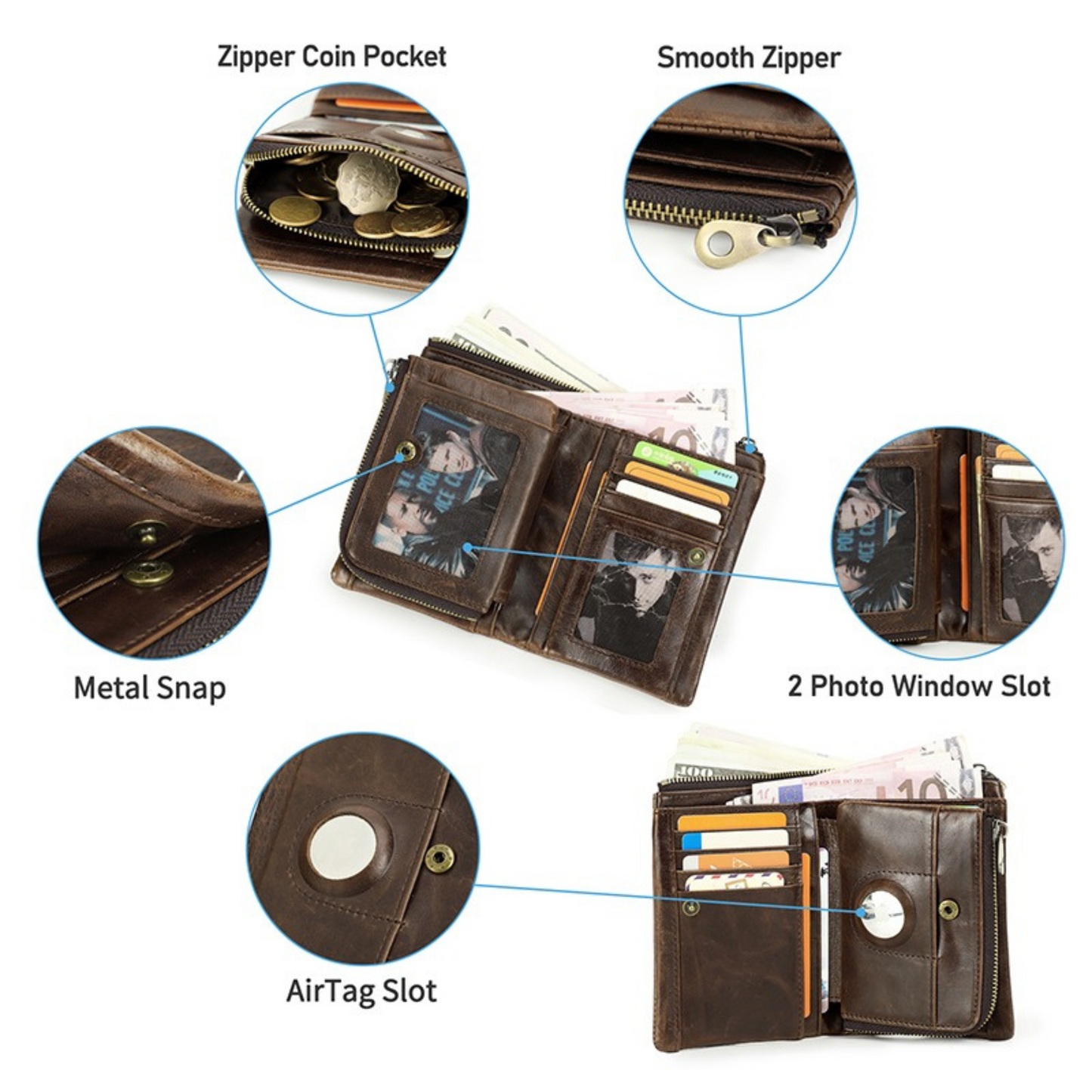 AirTag Wallet with Coin Purse